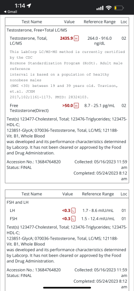 Test was at 2435 great stuff